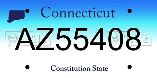 AZ55408 Connecticut License Plate