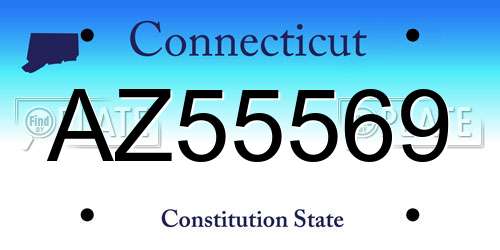 AZ55569 Connecticut License Plate