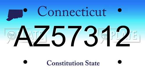 AZ57312 Connecticut License Plate