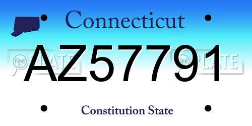 AZ57791 Connecticut License Plate