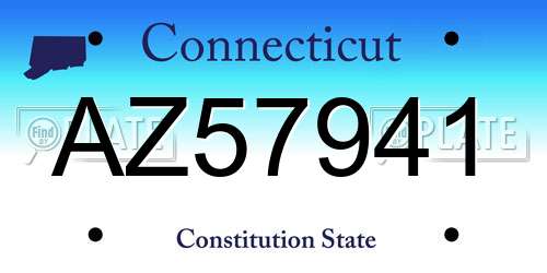 AZ57941 Connecticut License Plate