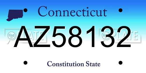 AZ58132 Connecticut License Plate