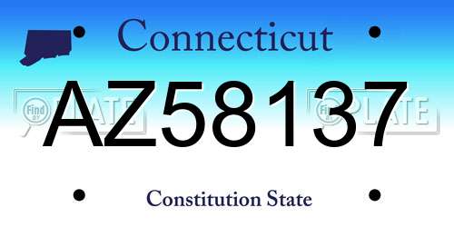 AZ58137 Connecticut License Plate