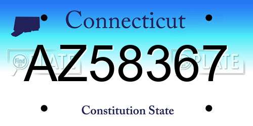 AZ58367 Connecticut License Plate