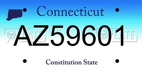 AZ59601 Connecticut License Plate