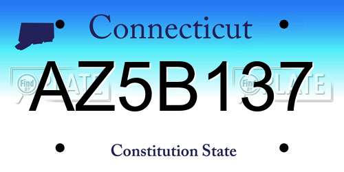 AZ5B137 Connecticut License Plate
