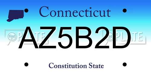 AZ5B2D Connecticut License Plate