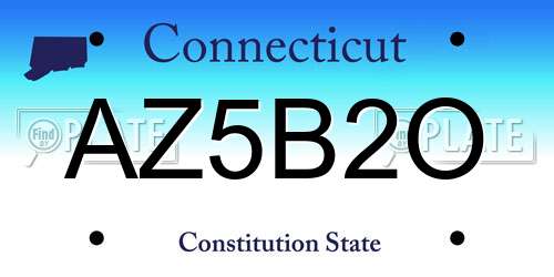 AZ5B2O Connecticut License Plate