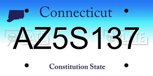 AZ5S137 Connecticut License Plate