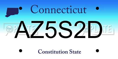 AZ5S2D Connecticut License Plate