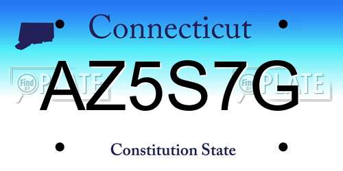 AZ5S7G Connecticut License Plate