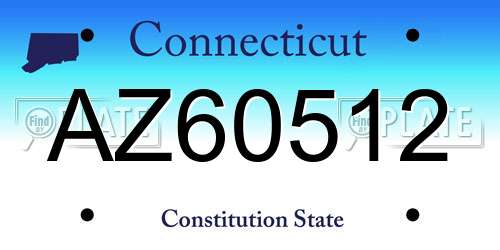 AZ60512 Connecticut License Plate