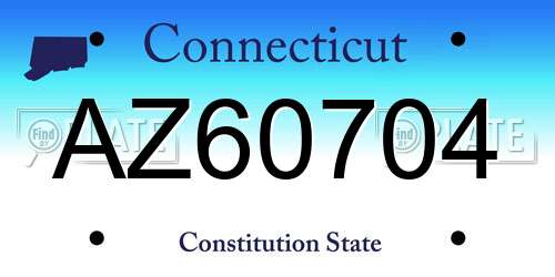 AZ60704 Connecticut License Plate