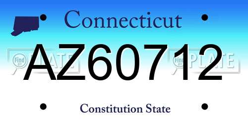 AZ60712 Connecticut License Plate