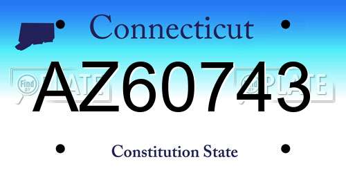 AZ60743 Connecticut License Plate