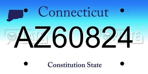 AZ60824 Connecticut License Plate