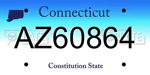 AZ60864 Connecticut License Plate