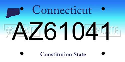 AZ61041 Connecticut License Plate