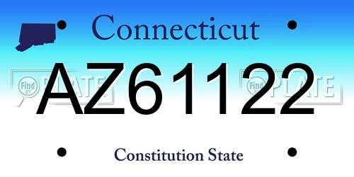 AZ61122 Connecticut License Plate