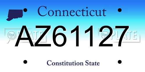 AZ61127 Connecticut License Plate
