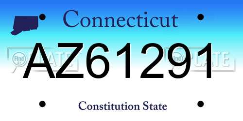 AZ61291 Connecticut License Plate