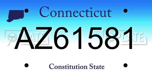 AZ61581 Connecticut License Plate