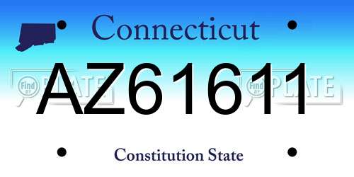 AZ61611 Connecticut License Plate