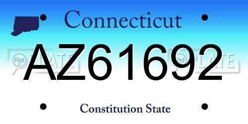 AZ61692 Connecticut License Plate