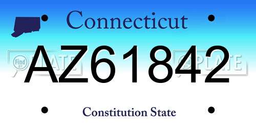 AZ61842 Connecticut License Plate