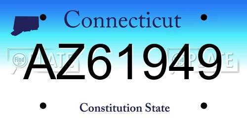 AZ61949 Connecticut License Plate