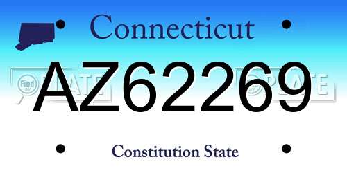 AZ62269 Connecticut License Plate