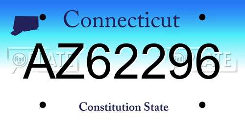 AZ62296 Connecticut License Plate