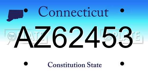 AZ62453 Connecticut License Plate