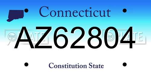 AZ62804 Connecticut License Plate