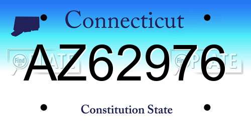AZ62976 Connecticut License Plate