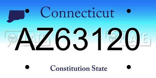 AZ63120 Connecticut License Plate