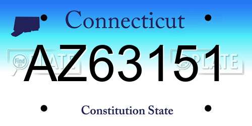 AZ63151 Connecticut License Plate