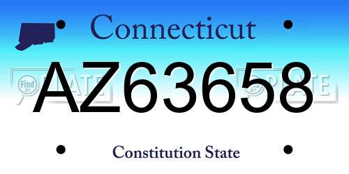 AZ63658 Connecticut License Plate