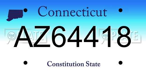 AZ64418 Connecticut License Plate