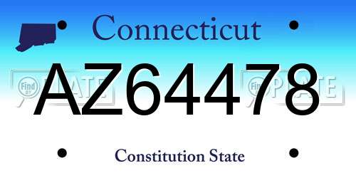AZ64478 Connecticut License Plate