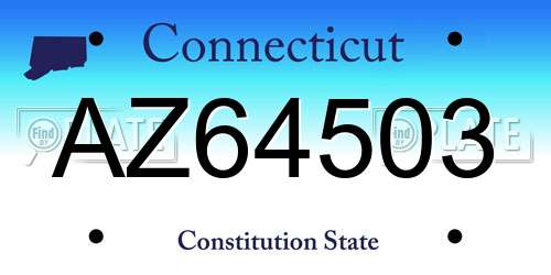AZ64503 Connecticut License Plate