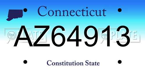 AZ64913 Connecticut License Plate