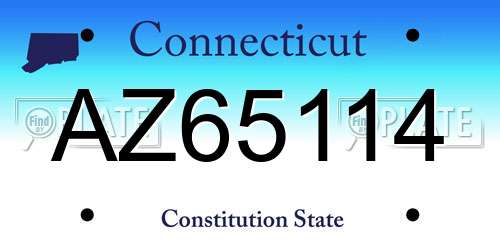 AZ65114 Connecticut License Plate