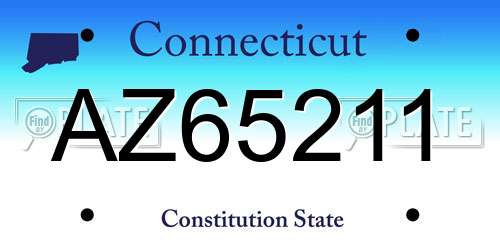AZ65211 Connecticut License Plate