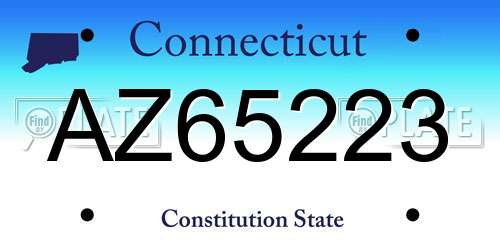 AZ65223 Connecticut License Plate