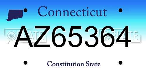 AZ65364 Connecticut License Plate