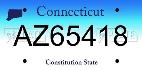 AZ65418 Connecticut License Plate