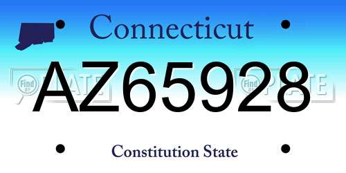 AZ65928 Connecticut License Plate