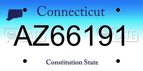 AZ66191 Connecticut License Plate