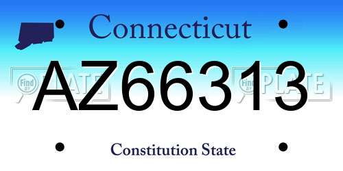 AZ66313 Connecticut License Plate